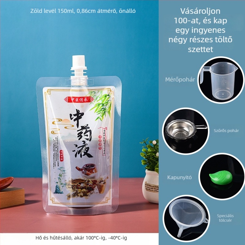 Egyszer használatos kínai gyógyszeres folyadéktasak szívócsővel, fűtés és hűtés funkcióval; Yijia Shure; Shenzhen eredet.