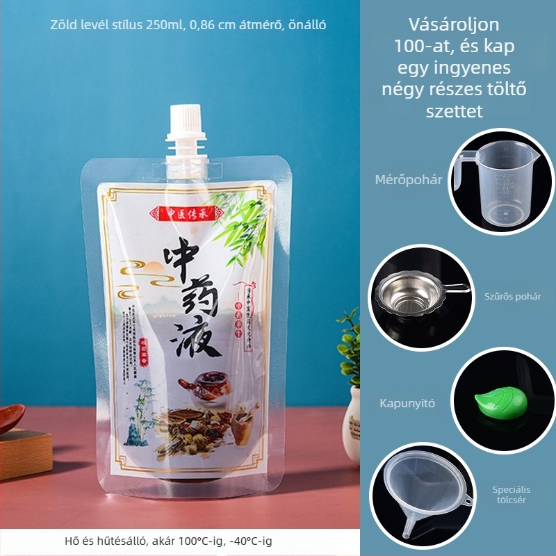 Egyszer használatos kínai gyógyszeres folyadéktasak szívócsővel, fűtés és hűtés funkcióval; Yijia Shure; Shenzhen eredet.