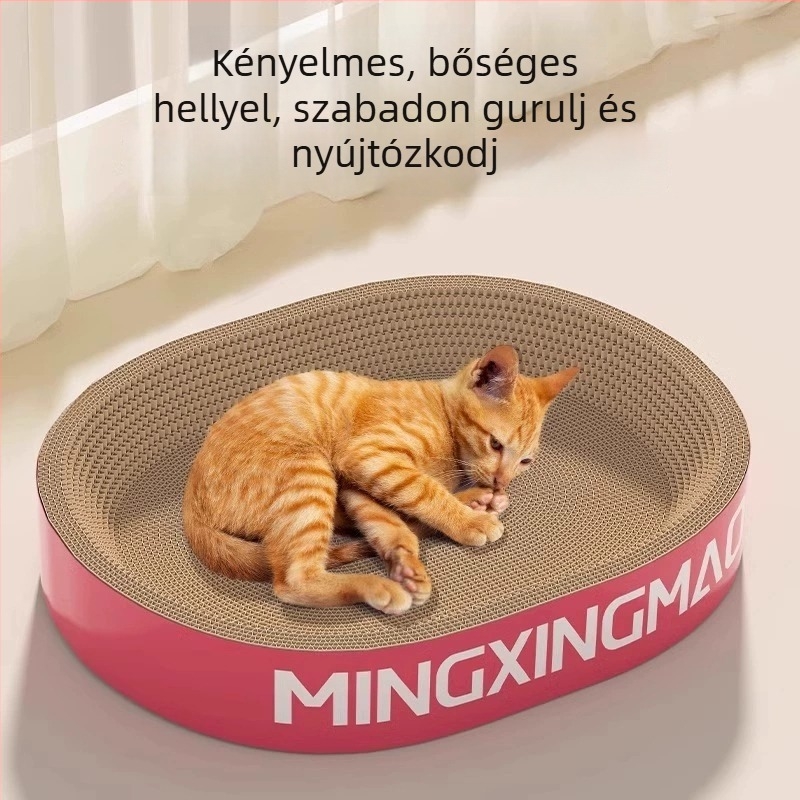 Integrált macska karmoló és odú – kopásálló, morzsa nélkül, extra nagy