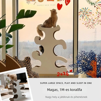 Korallfa formájú macska karmoló oszlop és mászókeret, megerősített, stabil, integrált kialakítás, szerelés nélkül