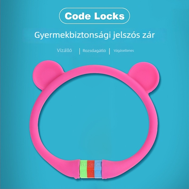Silikon jelszavas zár gyermekek kerékpárjához, panda alakú, modell TYT122, márka mayate