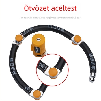 TONYON TY3869 acél hajtogatható zár – kerékpárok és motorkerékpárok számára; tömeg 1200 g; márka TONYON; alkalmas kerékpárok, elektromos autók, motorkerékpárok és ajtók