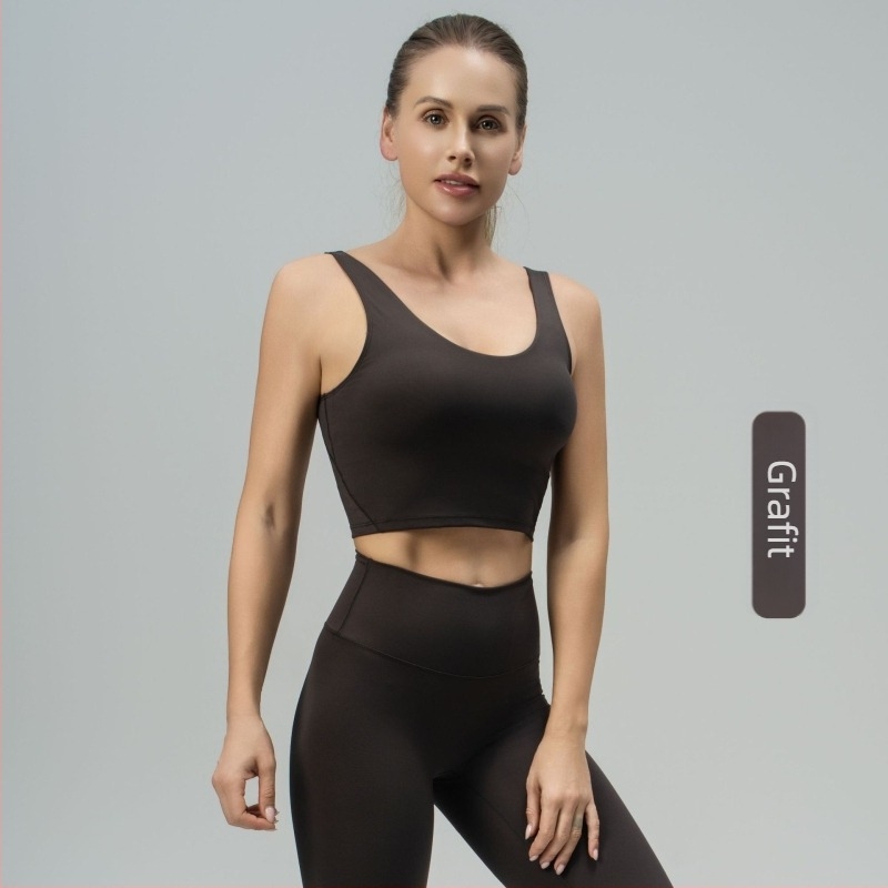 luludaring Jógához tervezett sportmelltartó U-hátú kivitelben, levehető párnákkal – gyorsan száradó nylon, rövid fazon