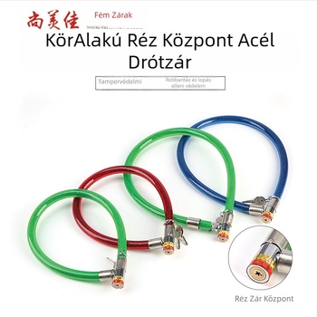 Kerékpár- és kapuzár acéldrótból és réz cilinderrel (Model 2010; Tömeg: 340 g; Anyagok: acéldrót, műanyag; Alkalmas kerékpárra, elektromos járműre és kapura)