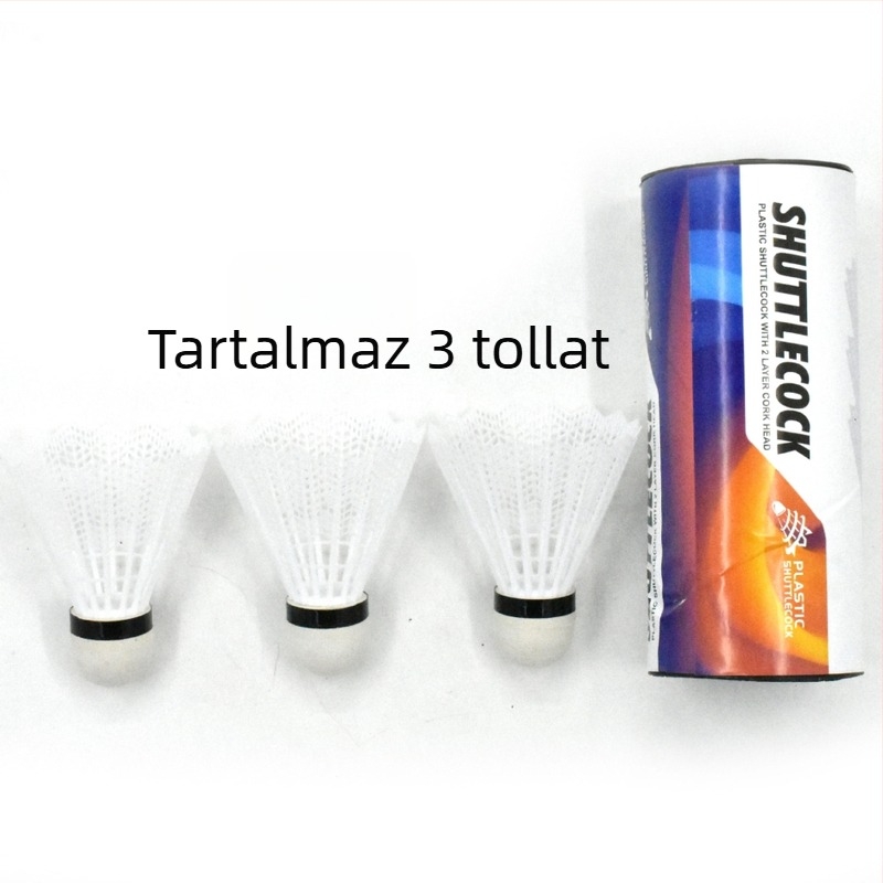 Kezdő játékosoknak szánt tollaslabda ütő vasötvözet kerettel, tömeg 95–100 g, készlet 3 labdával, nylon húrral