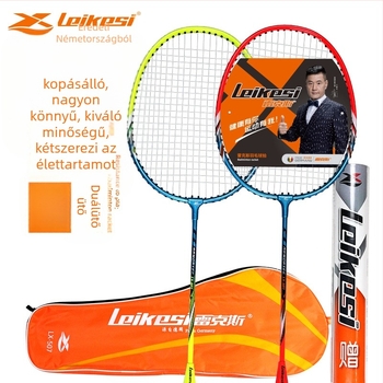 Rex LKS-507 Pár badminton ütő készlet (2 db) ferroalloy váz, 12 labda, tömeg 90–94 g, fogantyú G4, közvetlen ütés