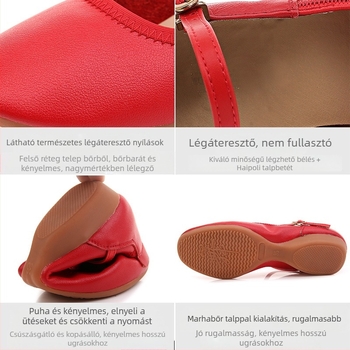 Felnőtt nőknek szóló tánccipő, talp marha ín talppal, lélegző, könnyű, ütéscsillapító