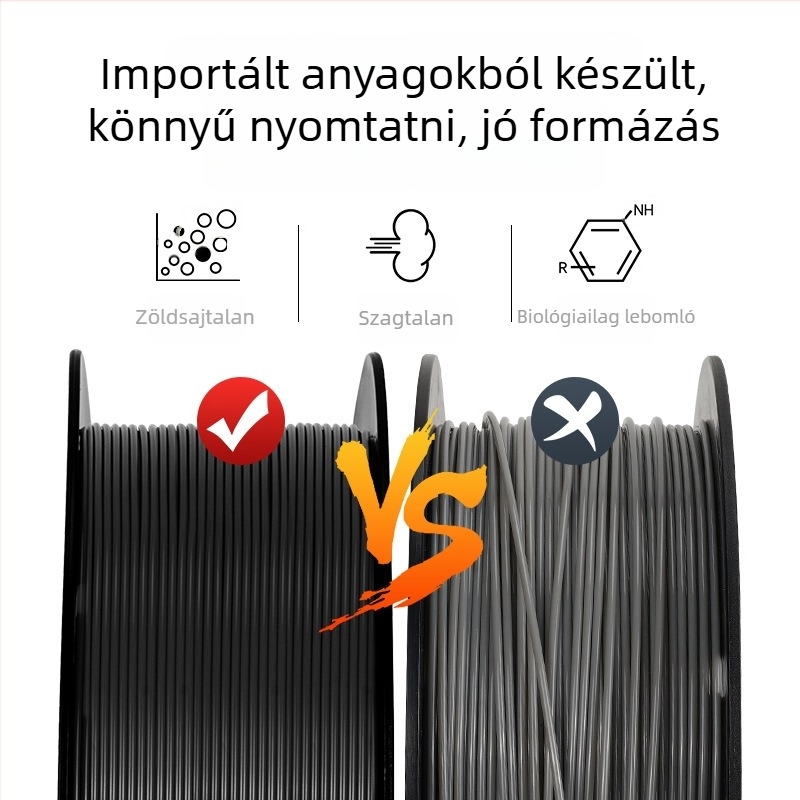 CZ PLA filament 3D nyomtatáshoz, 1,2 kg, 300 m hossz, PLA anyag, alkalmas 3D nyomtatókhoz
