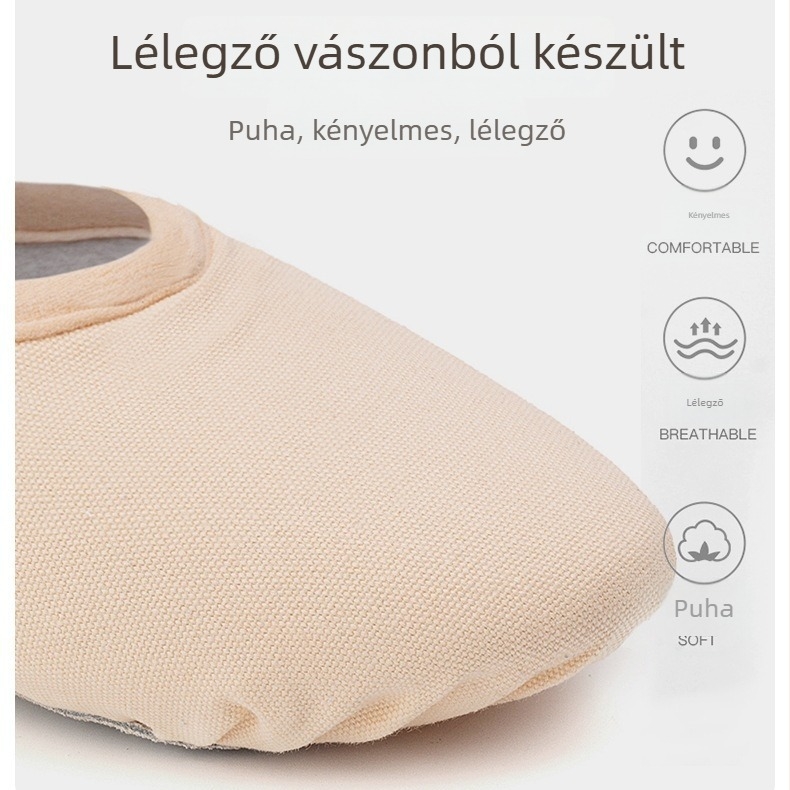 Sansha balett gyakorlócipő felnőtteknek, puha talpú, fűző nélküli