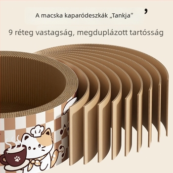 Mélyített macska karmoló tábla és ágy együttes, tartós és karcolásálló