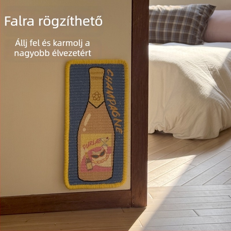 Sisal macska karmoló párna, függőleges L-alakú, karcolás- és kopásálló, szöszmentes