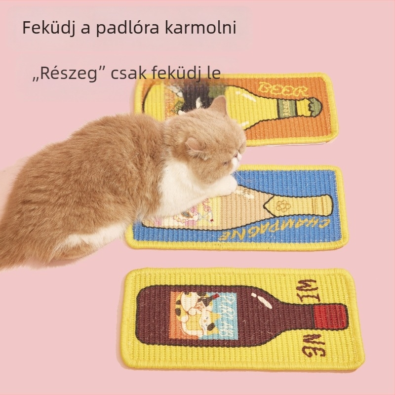 Sisal macska karmoló párna, függőleges L-alakú, karcolás- és kopásálló, szöszmentes