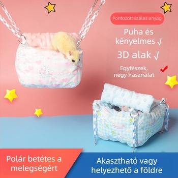 Kisemlősöknek alvófészek — függő pamut fészek, félig nyitott kialakítás, vastag meleg szigetelés