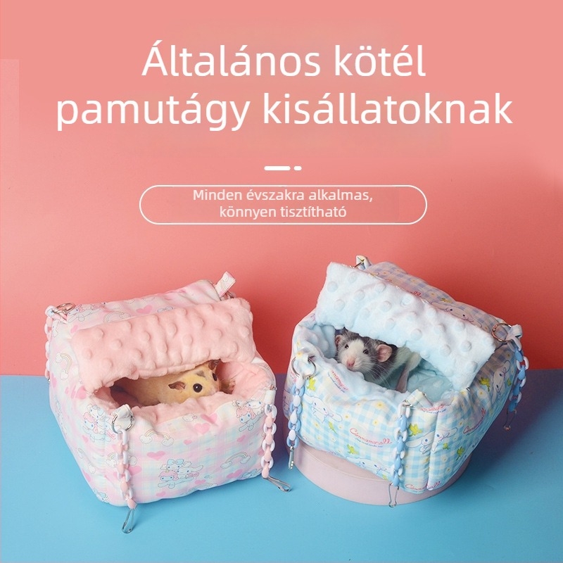 Kisemlősöknek alvófészek — függő pamut fészek, félig nyitott kialakítás, vastag meleg szigetelés