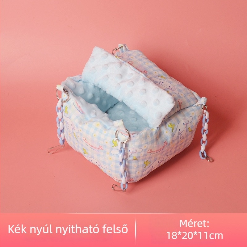 Kisemlősöknek alvófészek — függő pamut fészek, félig nyitott kialakítás, vastag meleg szigetelés