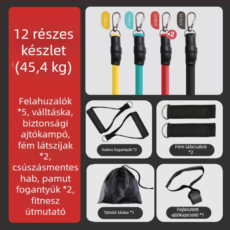 Multifunkcionális ellenállás kötél – TPR anyag, szabályos feszítés, teljes test edzés, minden korosztály számára