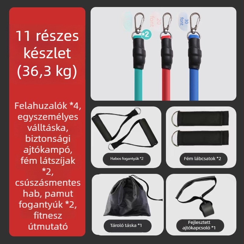 Multifunkcionális ellenállás kötél – TPR anyag, szabályos feszítés, teljes test edzés, minden korosztály számára
