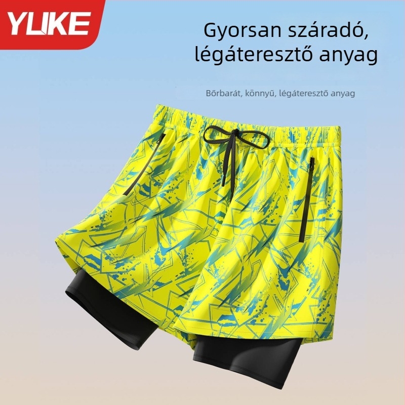 Férfiak számára nagy méretű úszónadrág, dupla rétegű tervezés a diszkrét viseléshez, komplett készlet termálfürdőkhöz