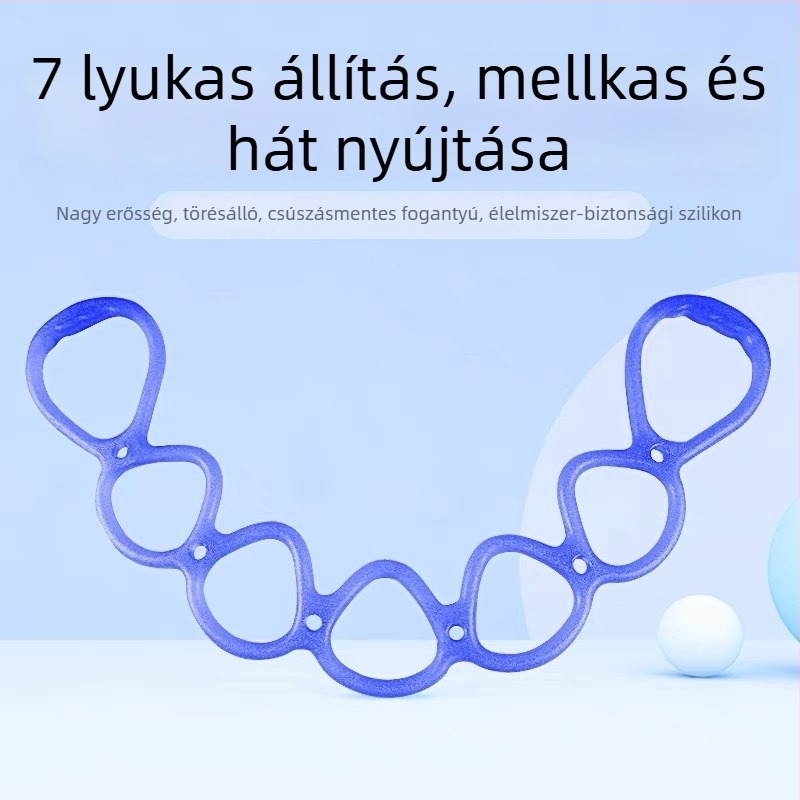 Fuxing 7-lyukú szilikon/TPE jóga feszítő szalag vállnyitáshoz és hátedzéshez