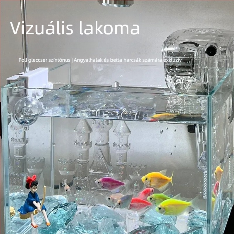 Jégkék kristálykő akváriumi tájkép dekor – aljzathoz tartozó dísz, homokos talaj, gleccserkő, kék kő, kék fénykő (mosás nélkül)