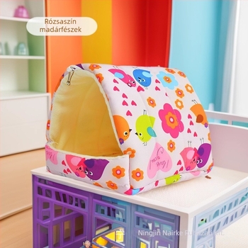 Papagájoknak való fészek és kisállat-hammock — fleece bélelt, vászon kivitel, téli meleg