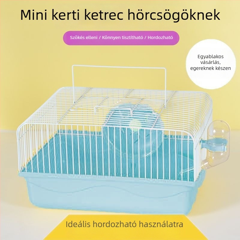 Fából készült, téglalap alakú ketrec hörcsögök és guineai malacok számára, átlátszó panelekkel, hordozható és jól szellőző