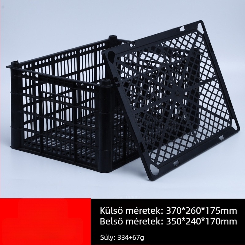 Egyszer használatos műanyag gyümölcsös kosár, PP anyag, teherbírás 3 kg, falvastagság 1.8–2.3 mm, injektálással öntött