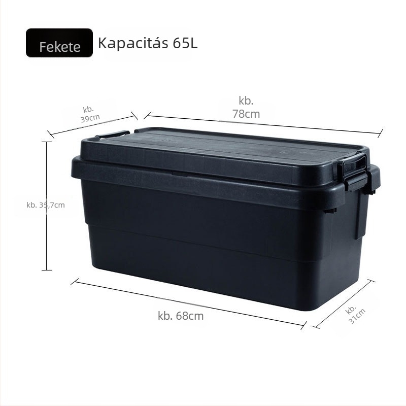 Autó tároló doboz, hordozható, többfunkciós rendező, felnyitható fedéllel