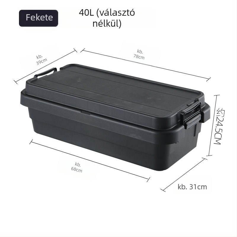 Autó tároló doboz, hordozható, többfunkciós rendező, felnyitható fedéllel