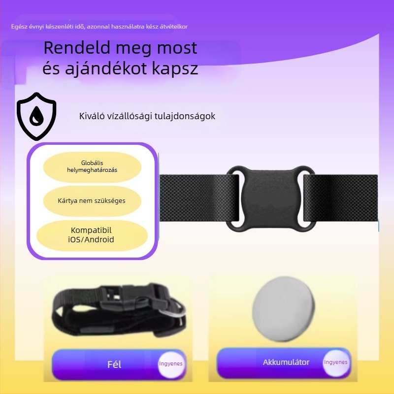 GPS-szel ellátott háziállat-nyakörv nyomkövetővel – kompakt, ABS anyag, gombos elem, világszerte nyomkövetés, 10 g, Shenzhen eredet