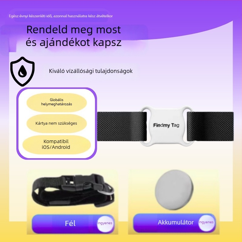 GPS-szel ellátott háziállat-nyakörv nyomkövetővel – kompakt, ABS anyag, gombos elem, világszerte nyomkövetés, 10 g, Shenzhen eredet