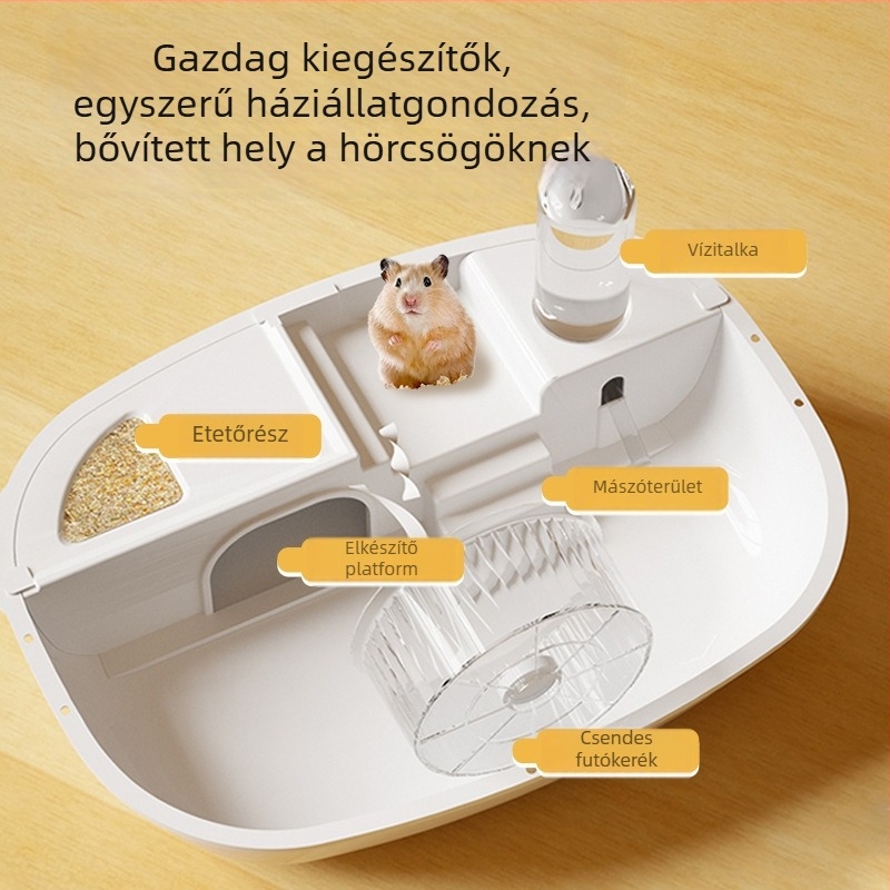 Műanyag hörcsögketrec tágas hellyel, hörcsögök számára, négy évszakos használatra