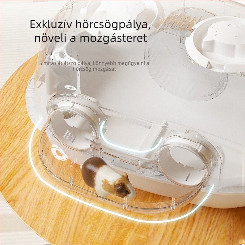Műanyag hörcsögketrec tágas hellyel, hörcsögök számára, négy évszakos használatra