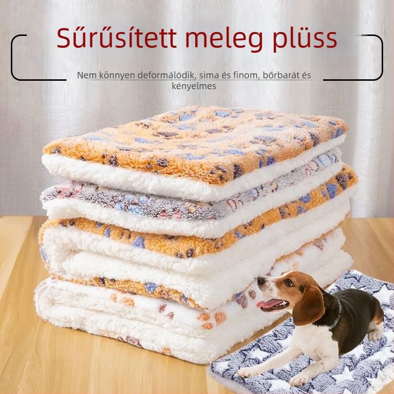 Macska- és kutya fészek alvó matrac – vast plüss bársony, meleg a pihenéshez, univerzális használat