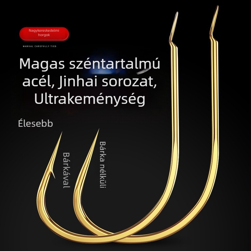 Jinhaixi horgok, nagykereskedelmi kiszerelésben, tüskékkel vagy nélkül, autentikus vékony huzal, tengeri és folyó menti horgászathoz