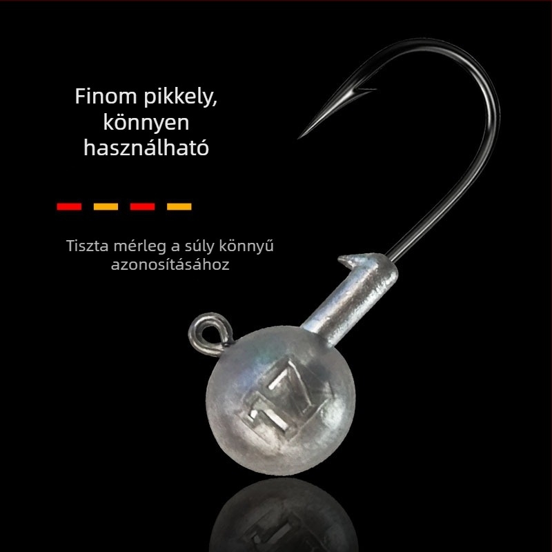 Hongguan Luya Óloms fej horog puha féreg csalira – antiakadás védelem, bassz horgászat, méret 1