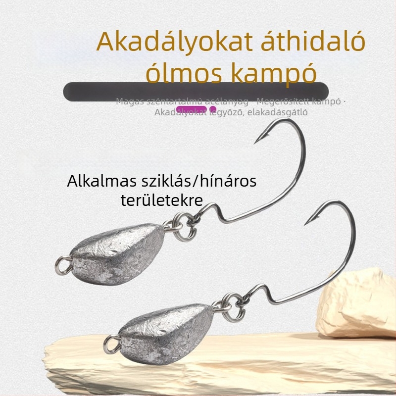 Crank horog №4, szúróhorgos, Texas Rig horgászatához — éles, vékony horog basszusra és süllőre