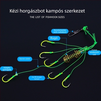 Iseni ezüst karpa horgok készlet, fluoreszkáló horogok folyóvízi horgászathoz, 4 csoportos doboz, 13-as szám