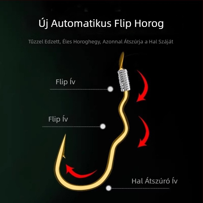 Antiszáló horgászhorog előre kötött vezetővel, automata dupla horog, tüskés, anti-leválás vezető
