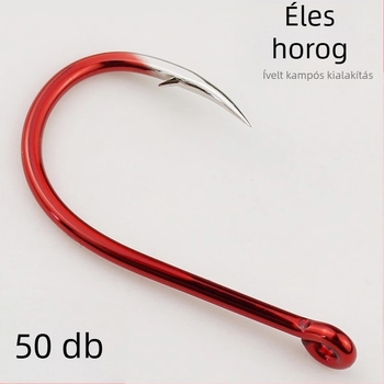 Szénacél horog, szám 8, tengeri horgászathoz hajóról, 5000 darab egy dobozban