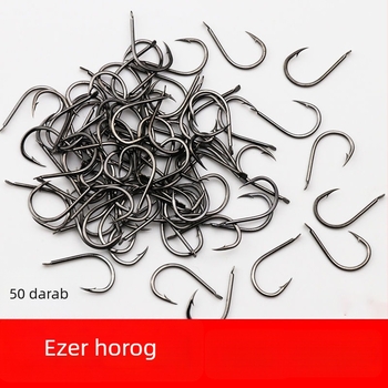 Magas széntartalmú acélból készült horgászhorog tüskével és görbült szájú – nagykereskedelmi csomag