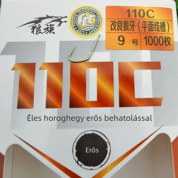 Bodrok nélküli horog farkasfoggal, fejlesztett kivitel, 100 db