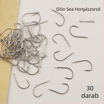 Horgászhorog, tüskés, tömeges csomagolás, 5 horog, tóhoz való horgászat