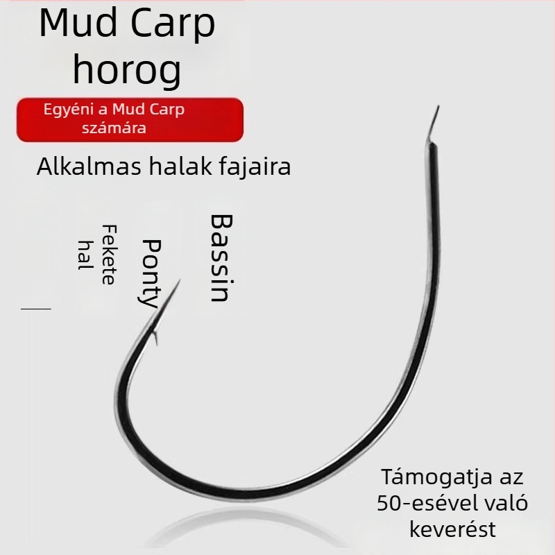Loach Hook éles csúccsal folyóparti horgászathoz, No. 10-15, horog
