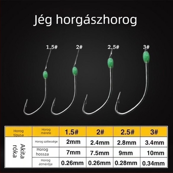 Jéghez tervezett horgászrig tüskékkel crucian carp és white bream számára, Akita Fox horogok, világító horogok
