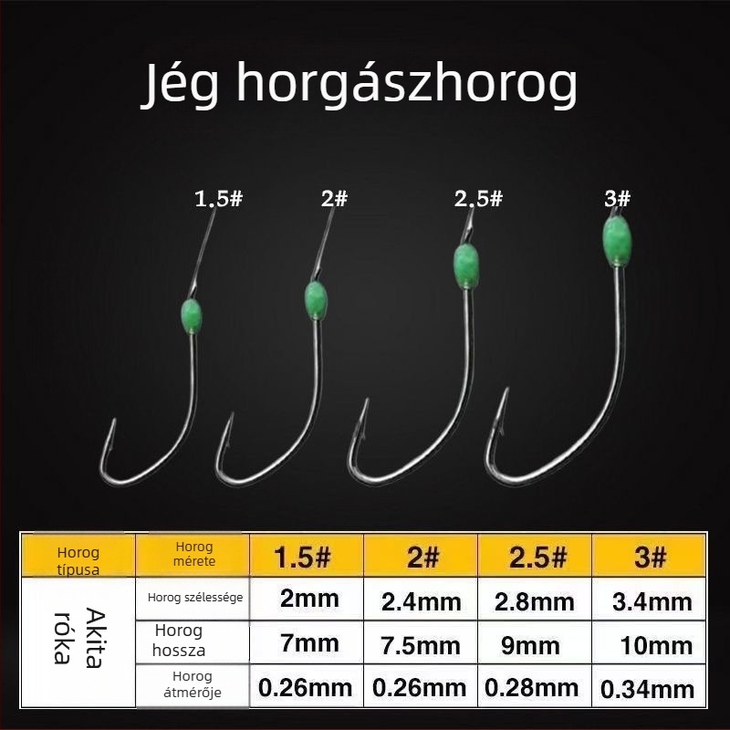Jéghez tervezett horgászrig tüskékkel crucian carp és white bream számára, Akita Fox horogok, világító horogok