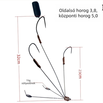 Blade horgászhorog háromkarom kialakítással, éles, folyóparti horgászat