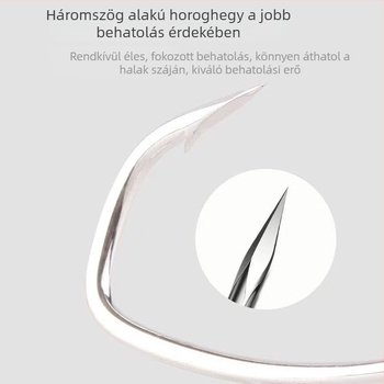 BKK tengeri sügér horog élő garnéla csalihoz — ferde szögű, tövises horog háromszög alakú csúccsal