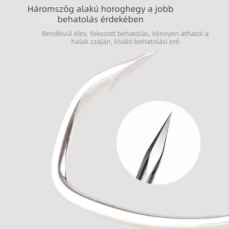 BKK tengeri sügér horog élő garnéla csalihoz — ferde szögű, tövises horog háromszög alakú csúccsal