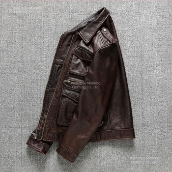 Bőrkabát szűk fazon, rever gallér, cipzár, báránybőr, ultra rövid hossz